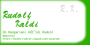 rudolf kaldi business card